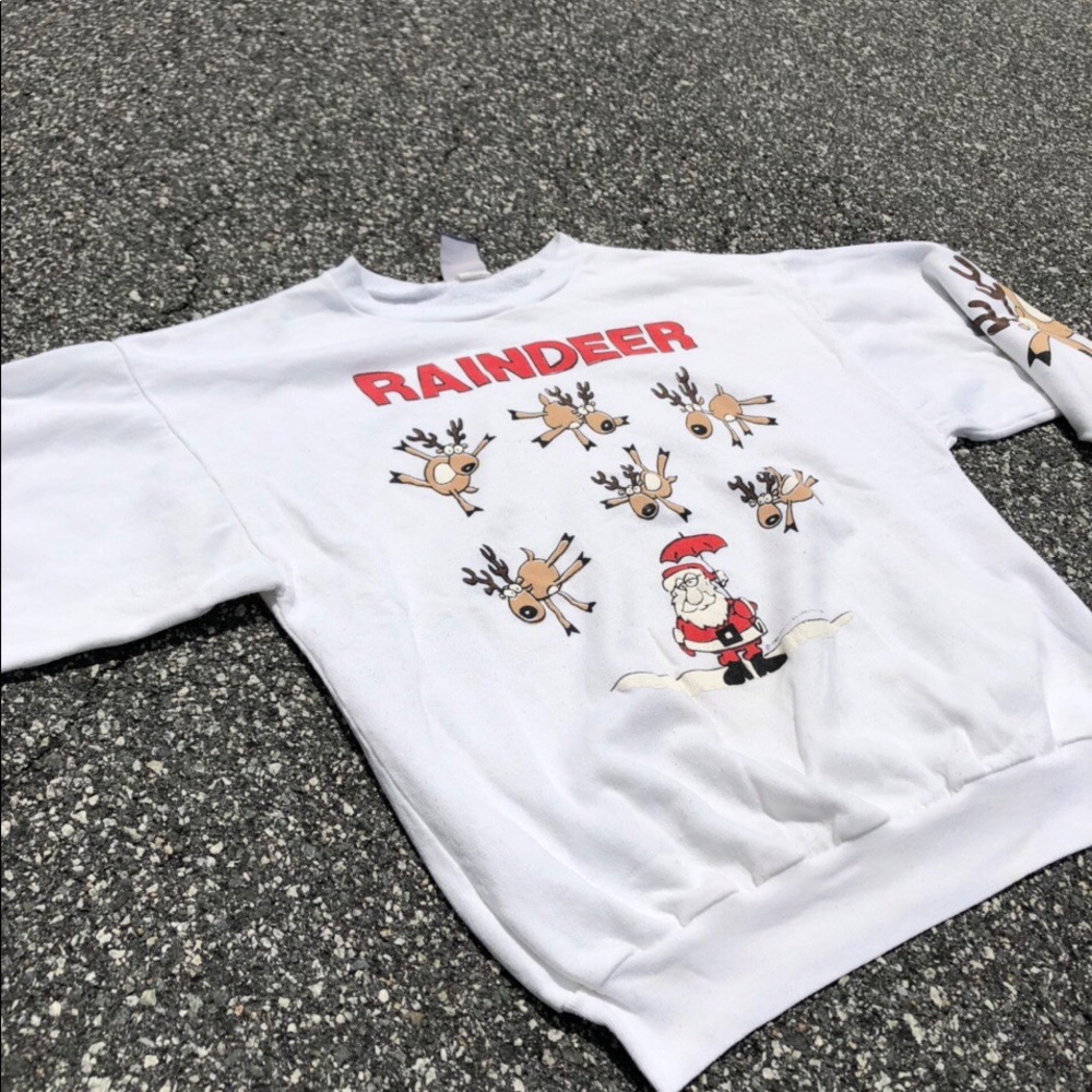 80’s vintage “Raindeer” big front print sweatshirt